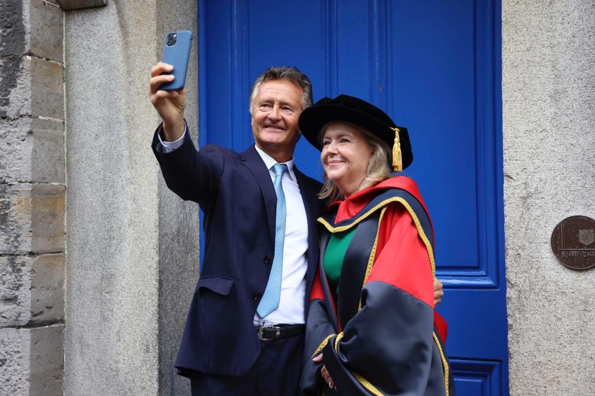 Rosaleen Blair and her husband Nick taking a selfie
