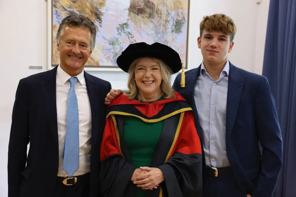 Rosaleen Blair pictured with husband Nick and son Charlie.