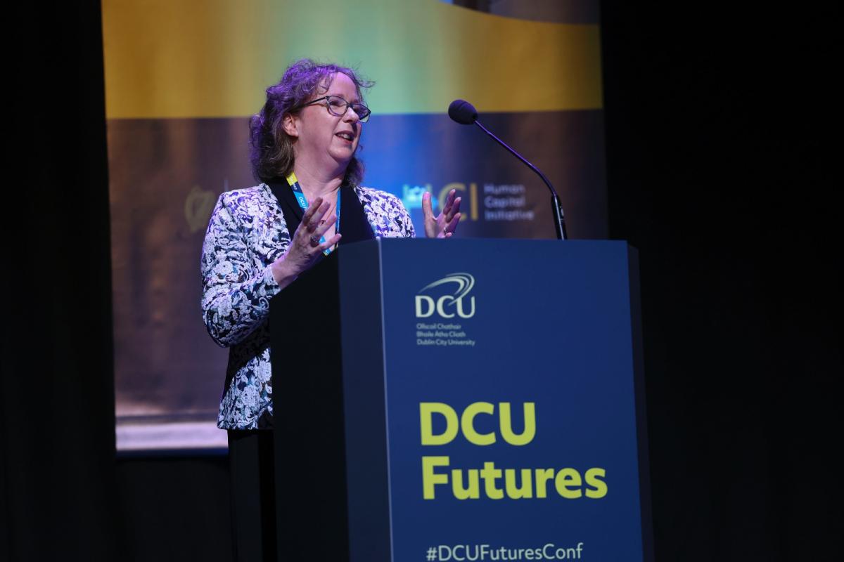 Professor Lisa Looney speaking at the DCU Futures Conference