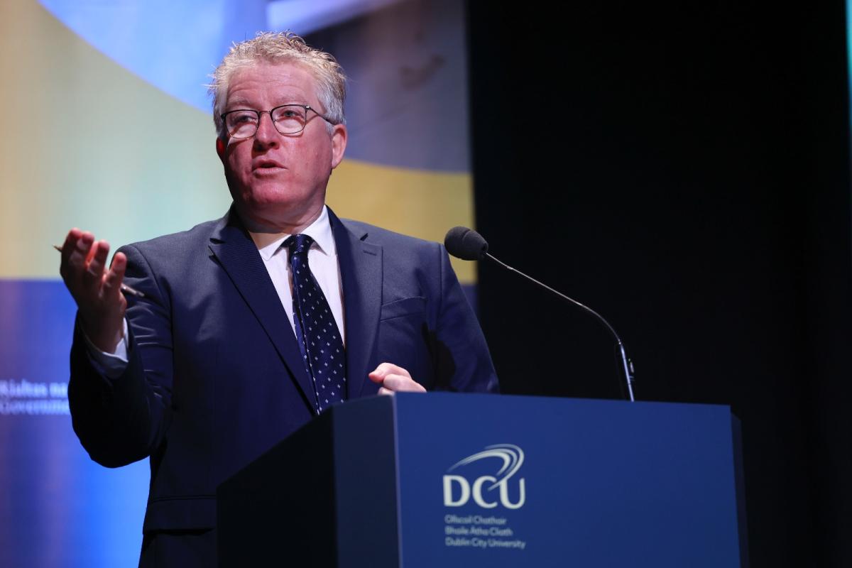 DCU President Prof Daire Keogh speaking at the DCU Futures conference