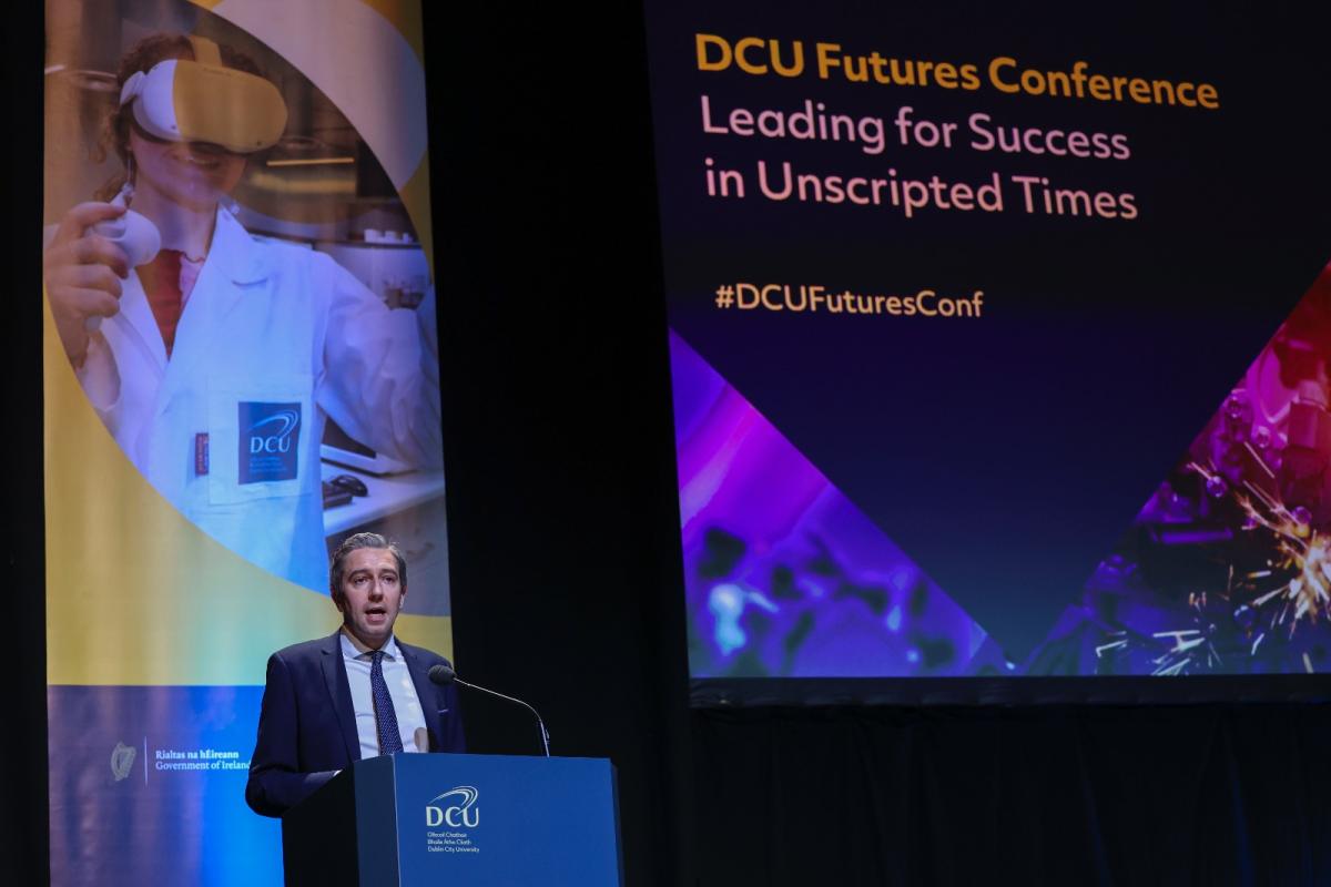Simon Harris speaking at the DCU Futures Conference