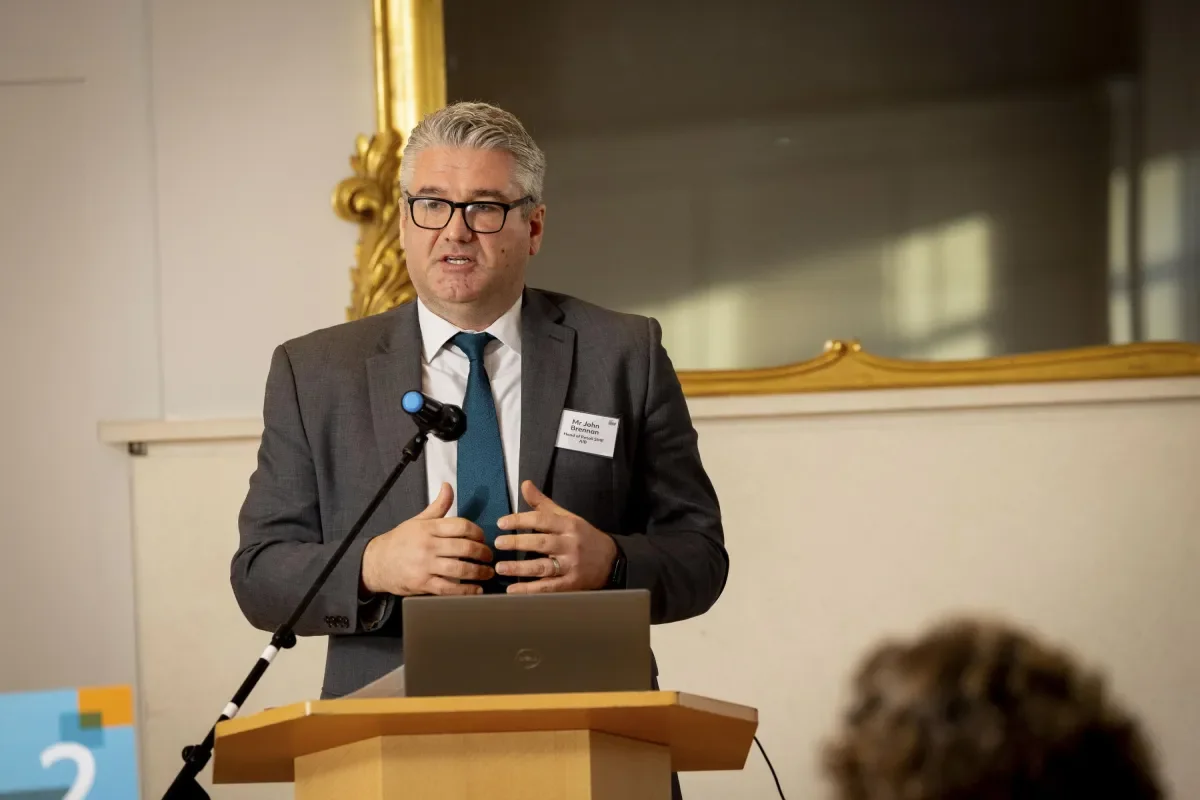 AIB's John Brennan speaking at the NCFB 10 Year event
