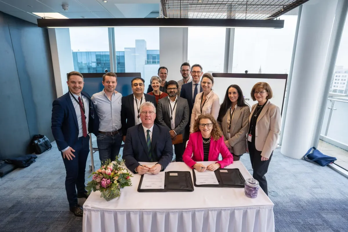 Group shot of DCU and Accenture representatives.