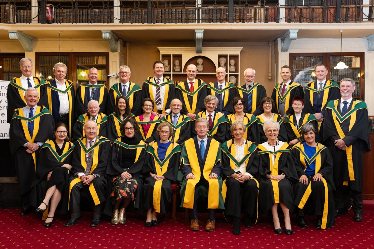 A group shot of the members elected to the RIA in 2024, including DCU Professor Gary Murphy
