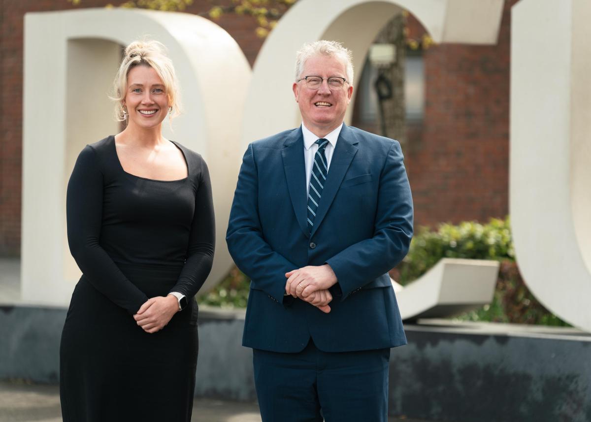 Deirdre Reynolds with Professor Dáire Keogh at the DCU letters.