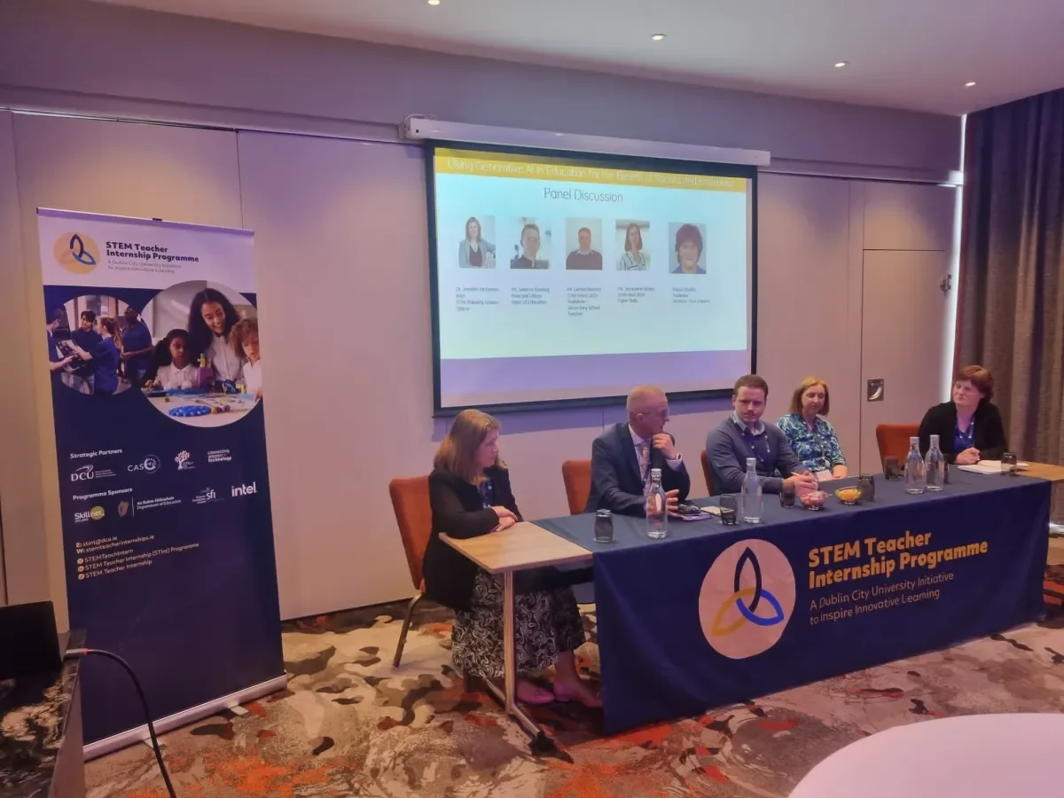 Wide view of a panel discussion at the STInt event held in Limerick.