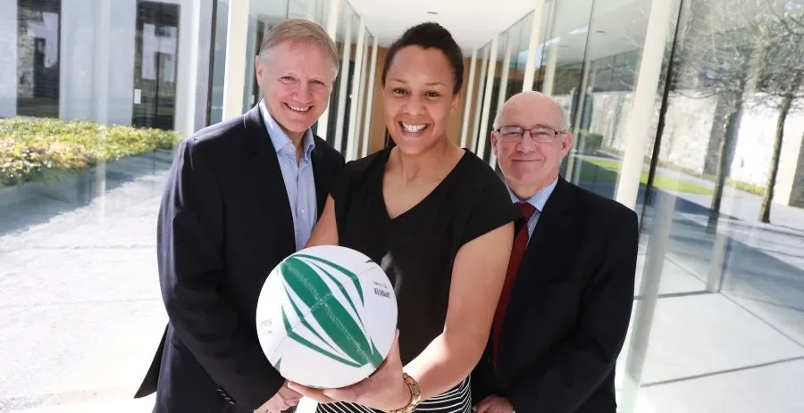 Joe Schmidt, Irish Rugby Head Coach; Sophie Spence, Irish Ladies Rugby Team; Doug Baillie, former Chief HRO, Unilever Global