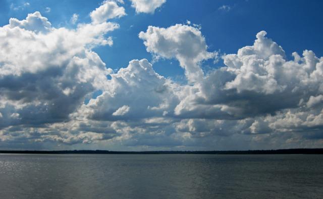 Blue sky over water