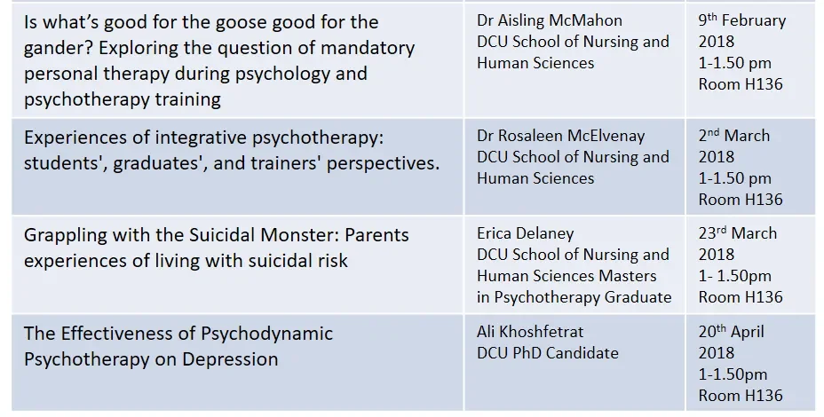 Tattered Couch Psychotherapy Lecture Series 2018