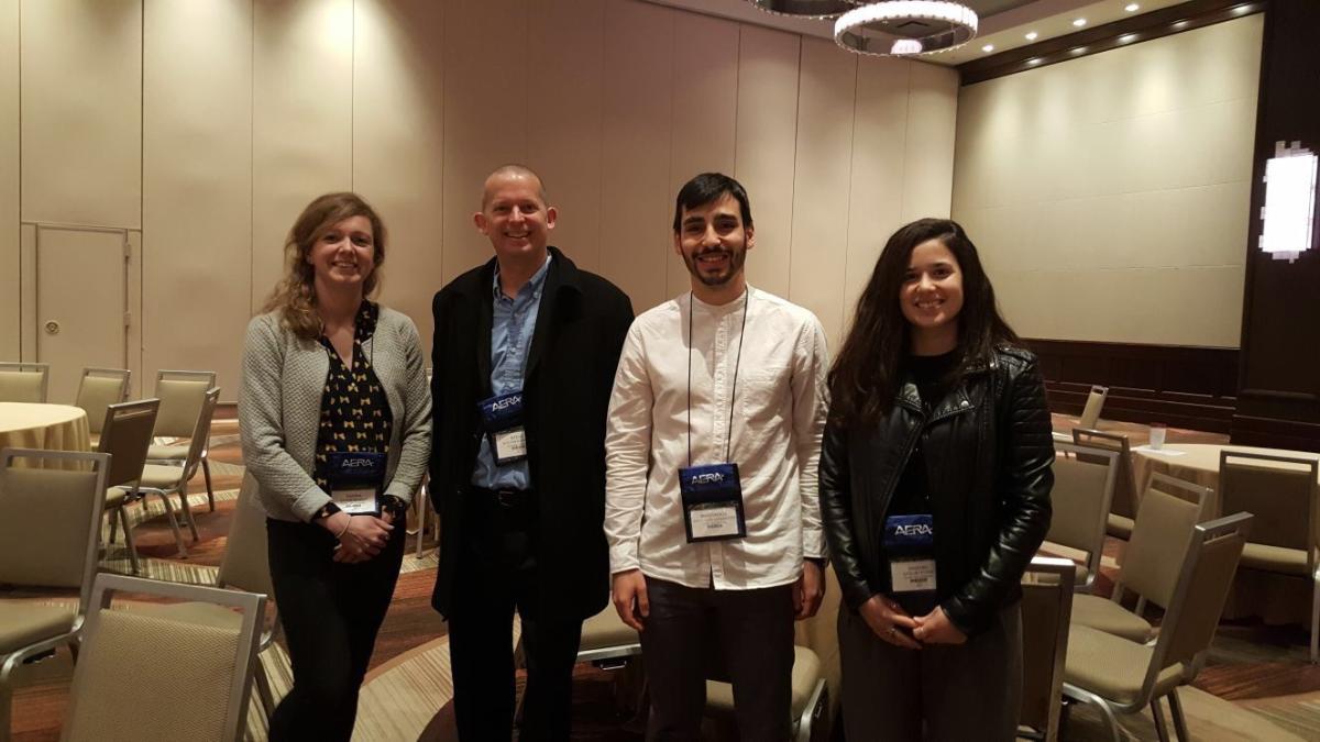 Darina Scully, Steven Stemler, Anastasios Karakolidis and Vasiliki Pitsia, following their Roundtable Presentation at the AERA A