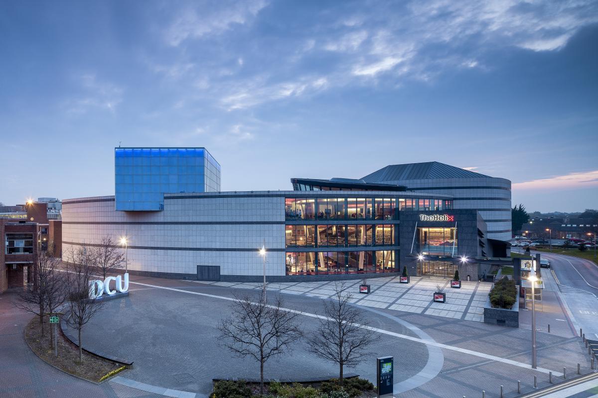 image of the dcu glasnevin campus from a height overlooking the Helix Venue