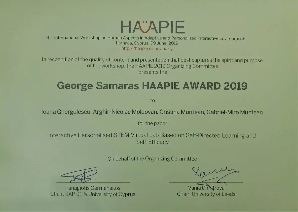 George Samaras HAAPIE Award 2019