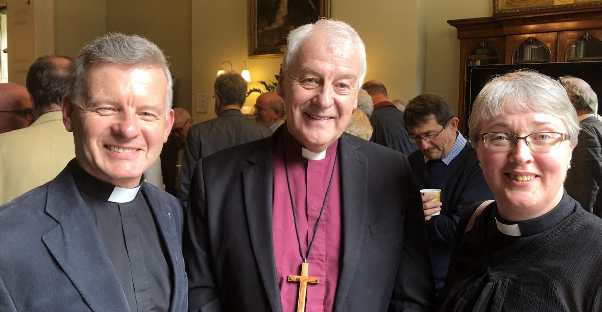 Rev. Trevor Sargent, archbishop Michael Jackson and Rev. Prof. Anne Lodge 