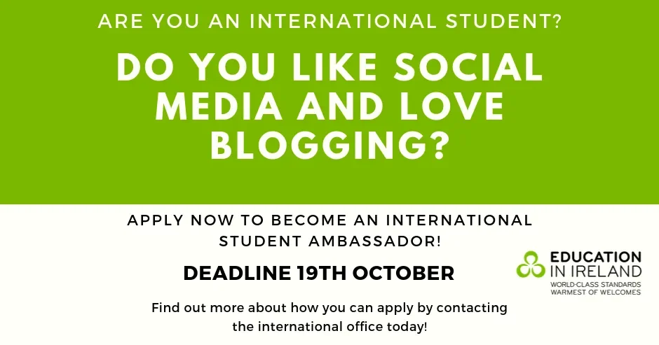 Education in Ireland International Student Ambassador Programme 2019/2020