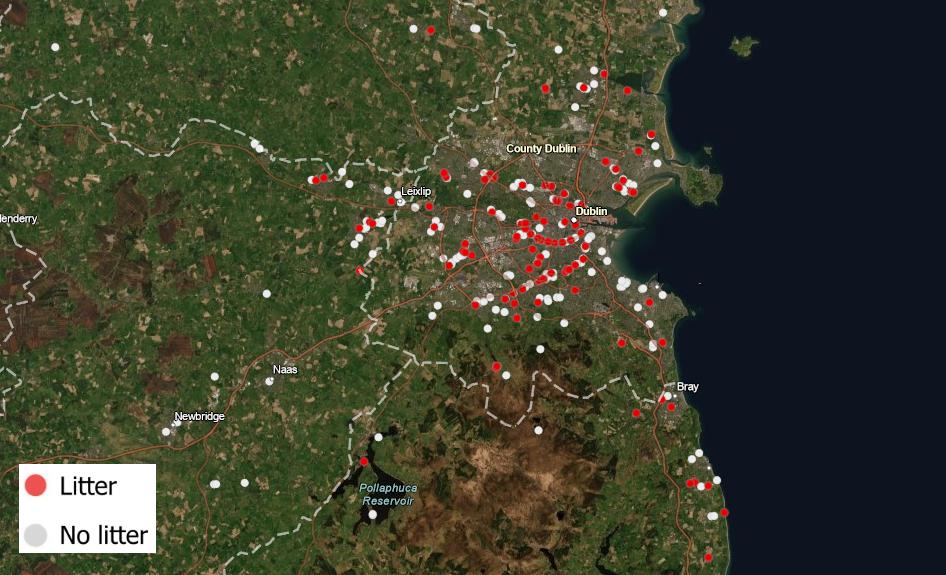 Map of sample sites in Dublin