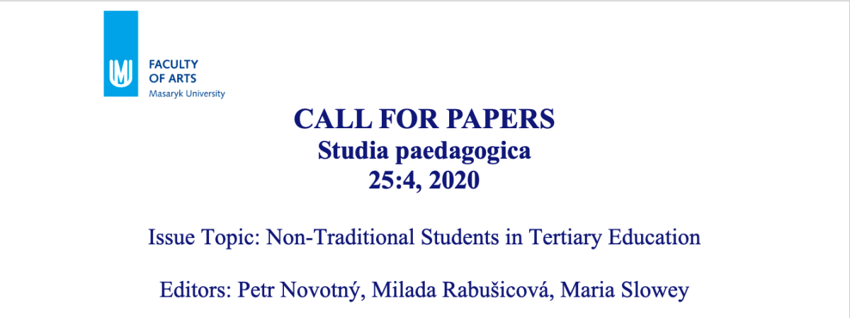 CALL FOR PAPERS Studia paedagogica 25:4, 2020