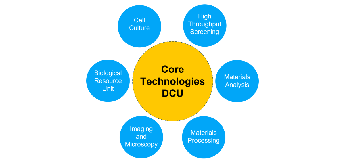 Diagram showing the 6 cores that make up Core Technologies DCU.