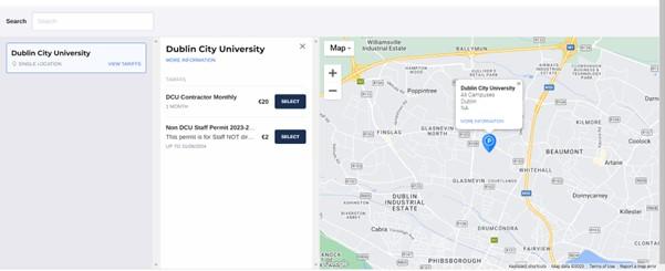 Screenshot showing parking permit system for Step 4 for contractors 