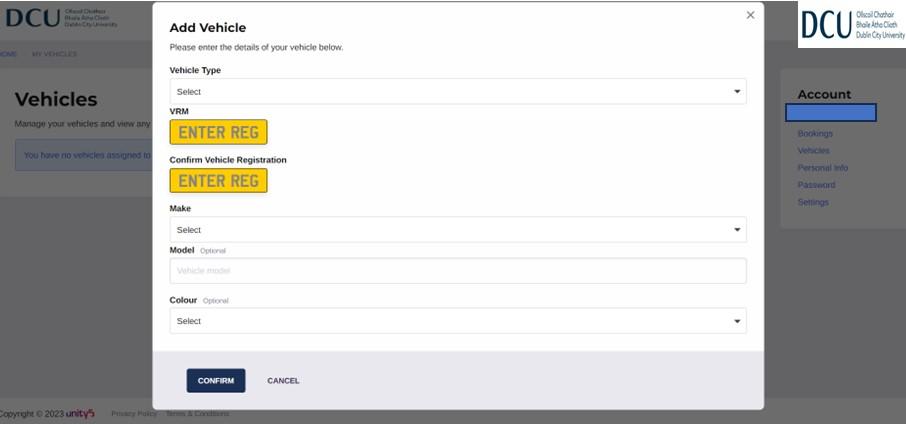 Screenshot shows parking permit system where user can add additonal car registrations as part of Step 4