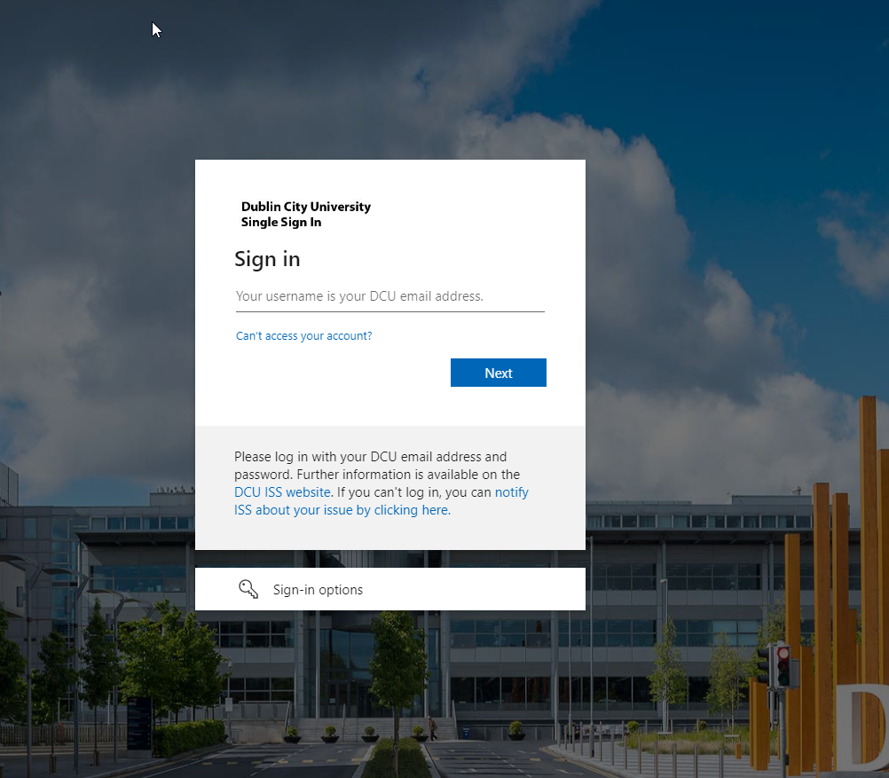 Log in with your DCU username and password
