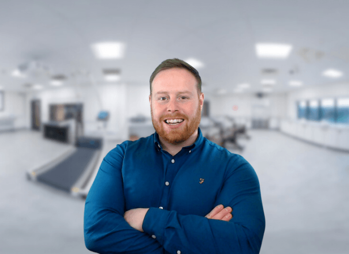 Shows Dr David Nolan in a performance lab at Dublin City University