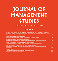 Journal of Management Studies Cover