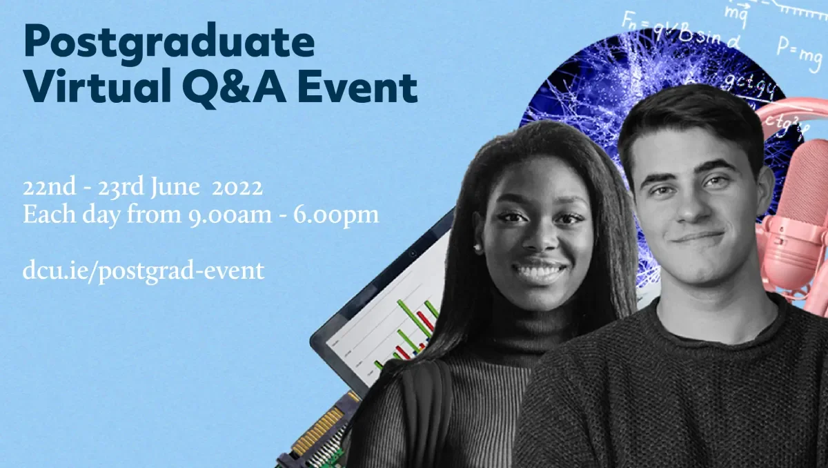 An image advertising the Postgraduate Virtual Q&A event