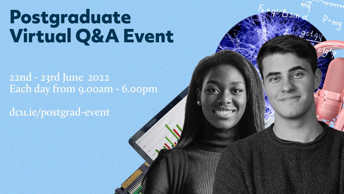 An image advertising the Postgraduate Virtual Q&A event
