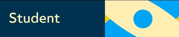 Shows banner with design vector and word that says 'student'