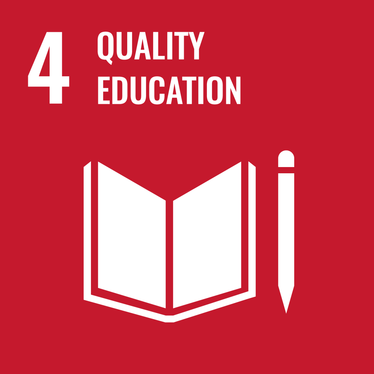 Shows UN SDG 4 - Quality Education 