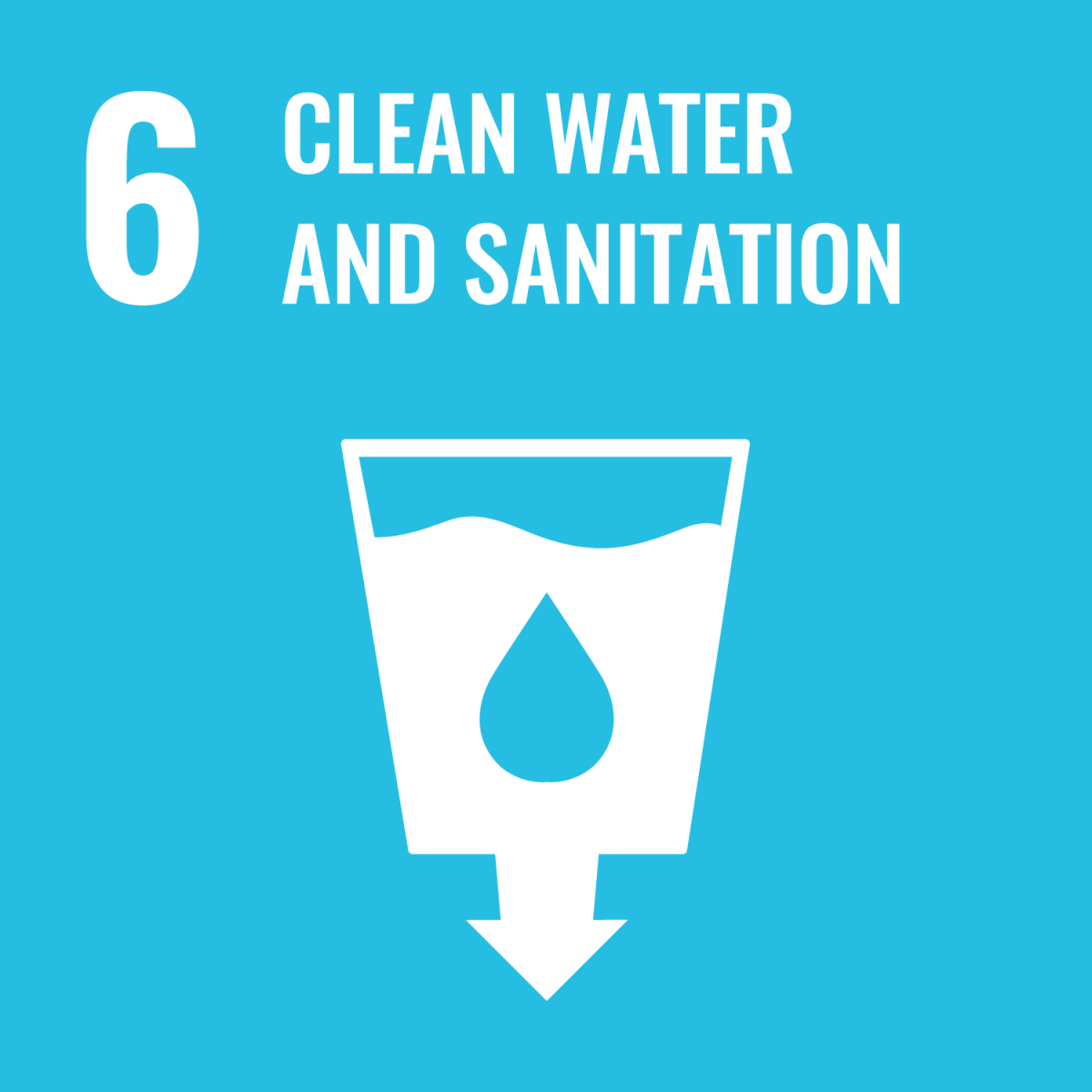 Shows UN SDG 6 - Clean Water and Sanitation