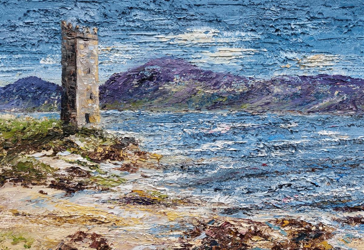 Painting of Kildavnet Tower, Achill Island 