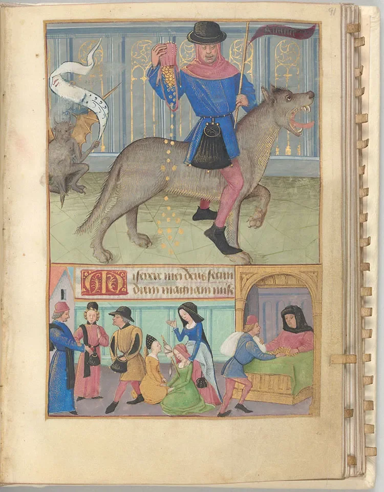 Manuscript of medieval monks