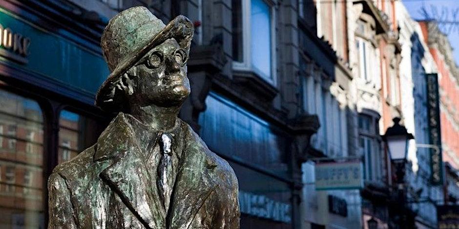 Statue of James Joyce standing in Dublin City Centre