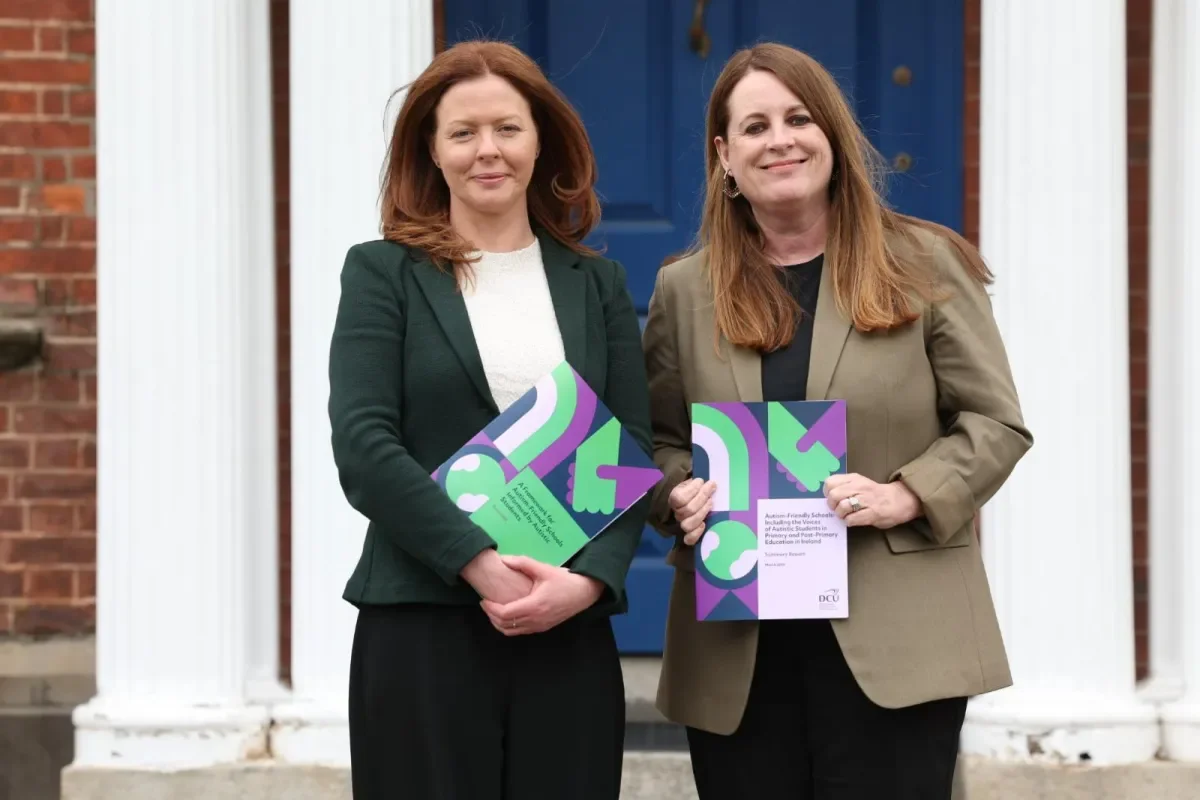 Dr Sinéad McNally and Prof Mary Rose Sweeney with copies of the report.