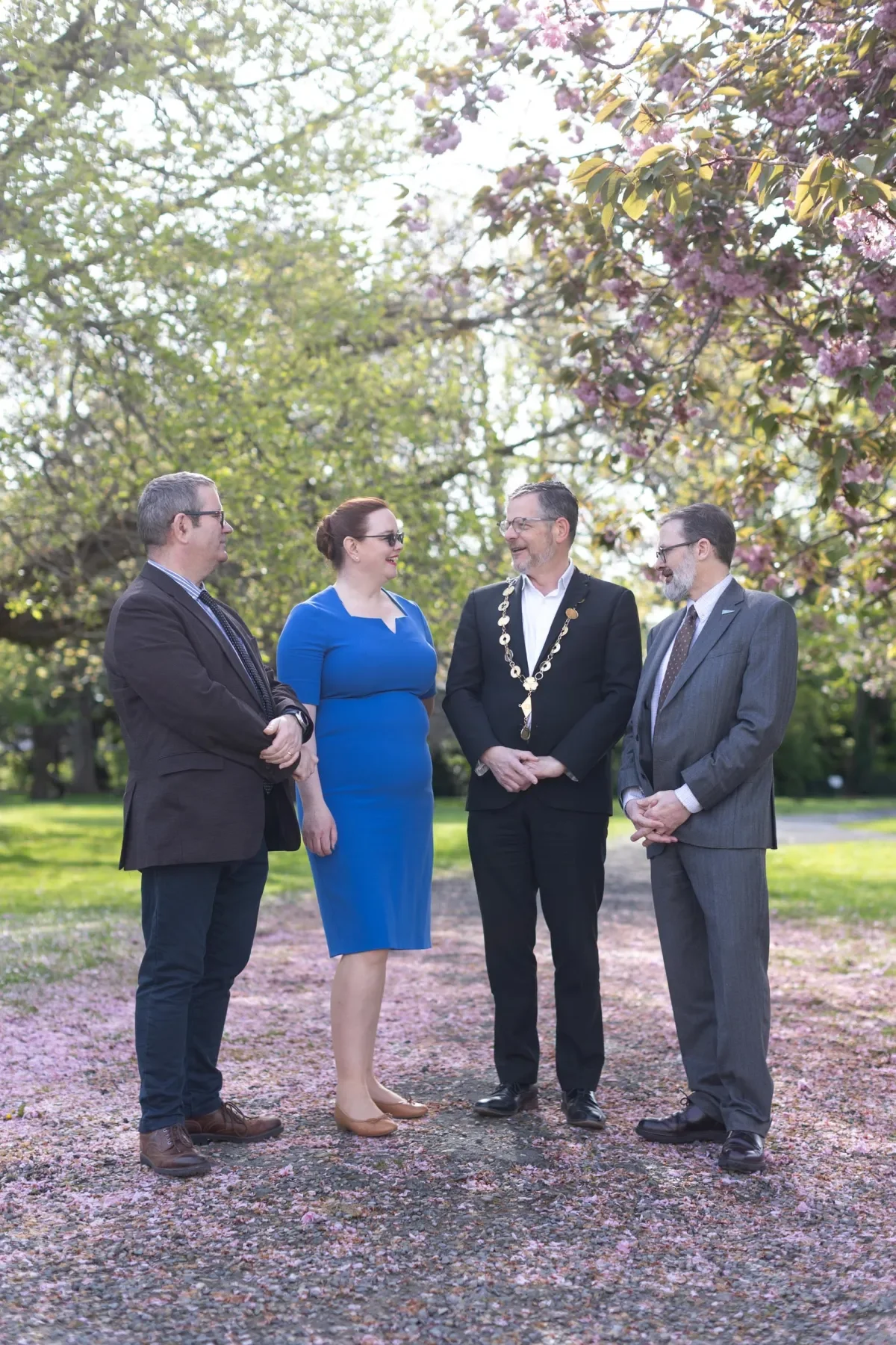 From left: Derek Hand, Executive Dean of the Faculty of Humanities and Social Sciences; Dr Tanya Ni Mhuirthile, School of Law and Government; Mayor of Limerick John Moran and Deiric Ó Broin, Professor of Public Policy Practice in the School of Law and Government in DCU.
