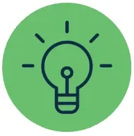 Graphic of a light bulb to represent creativity