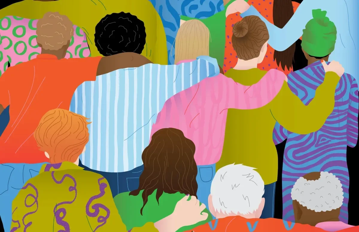 Image of people supporting each other