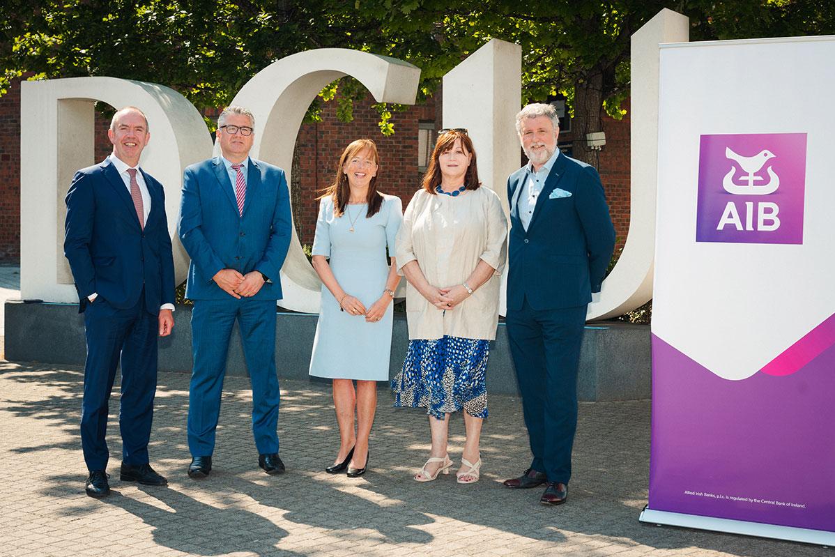 Left to right: Jim O’Keeffe, Former Managing Director of Retail Banking, AIB; John Brennan, Head of SME – Retail Banking, AIB; Michelle Burke, Executive Director, DCU NCFB; Professor Anne Sinnott, Deputy President, DCU; and Paul Hennessy, Chairperson, DCU NCFB Advisory Board.