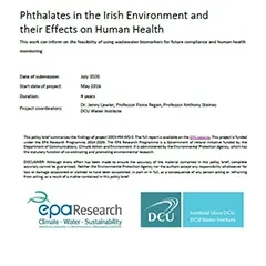Phthalates in the Irish Environment and their Effects on Human Health