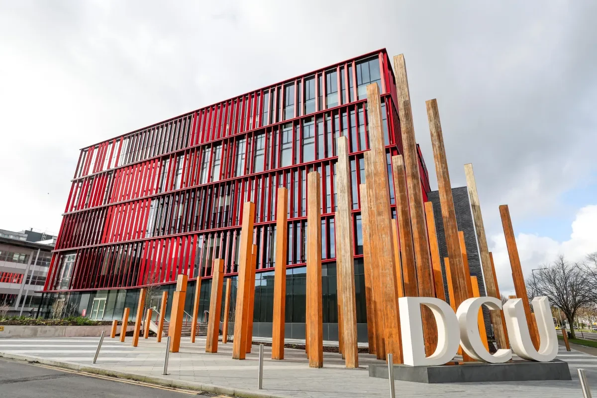 Photo from outside DCU's new Polaris Building.