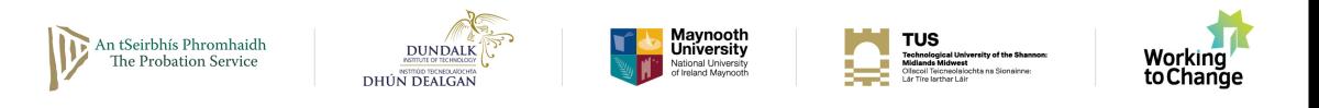 Dublin City University, Dundalk Institute of Technology and Technological University of the Shannon Midlands Midwest, Athlone Campus, Irish Probation Service, Working to Change