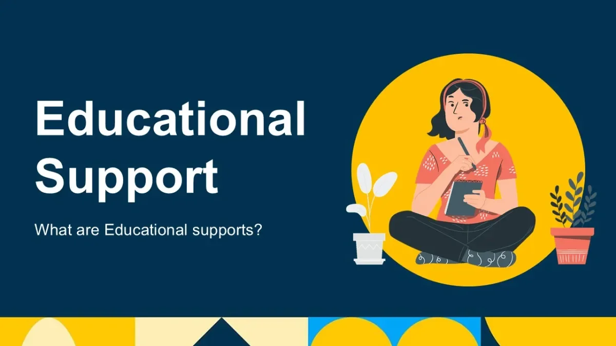 a person thinkng with the text Educational Supports.