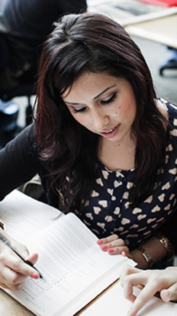 Student studying
