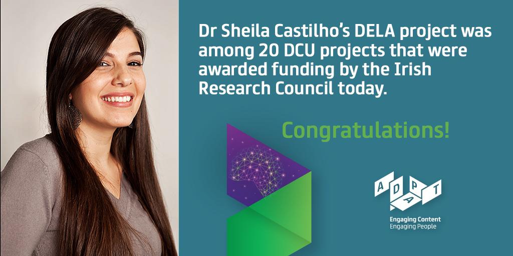 ADAPT Researcher Sheila Castilho awarded funding under Irish Research Council Government of Ireland