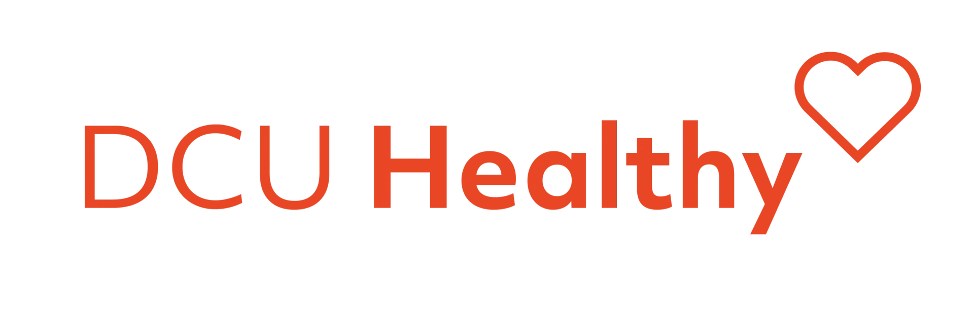 DCU Healthy Logo in red with love heart