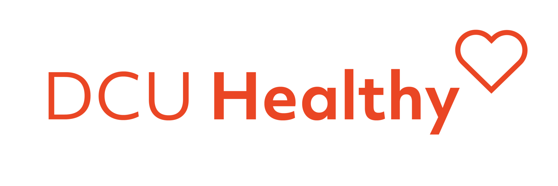 DCU Healthy Logo in red with love heart