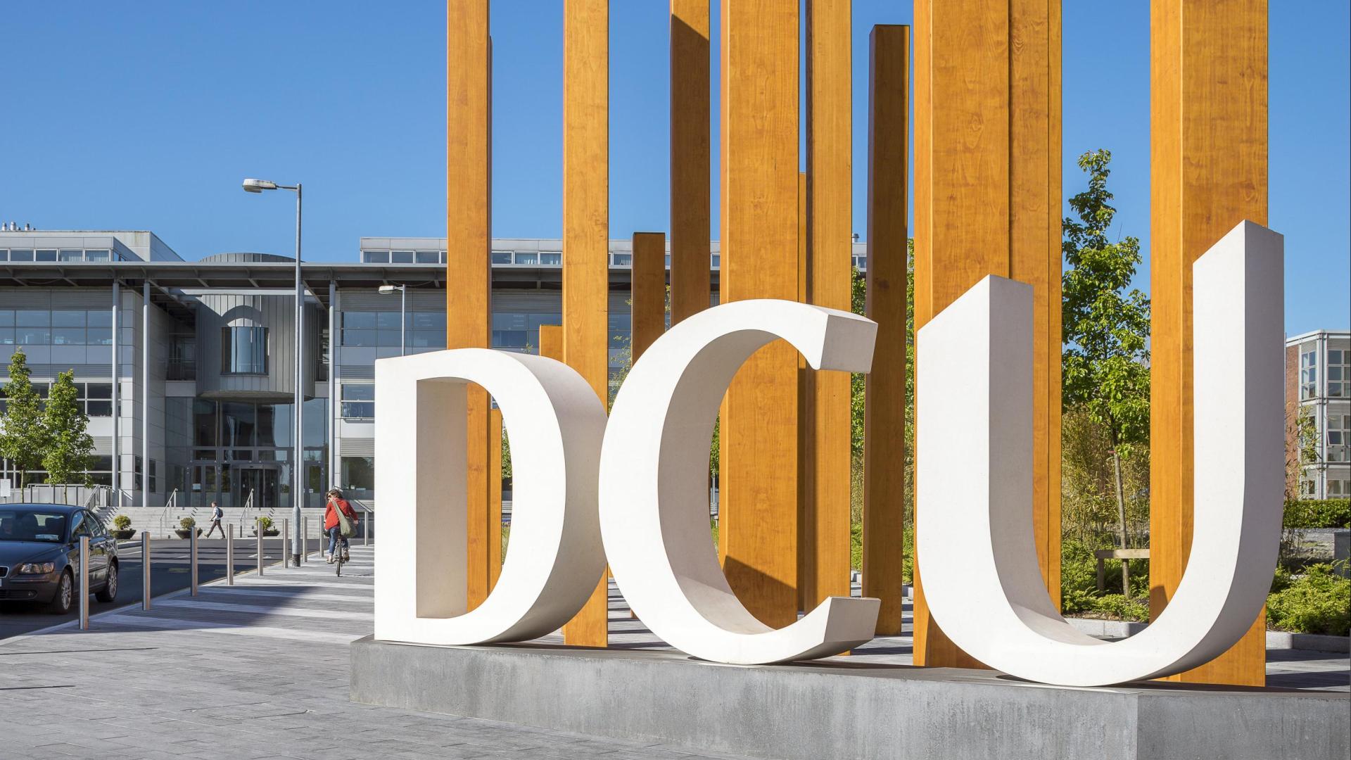 DCU letters on the Glasnevin campus