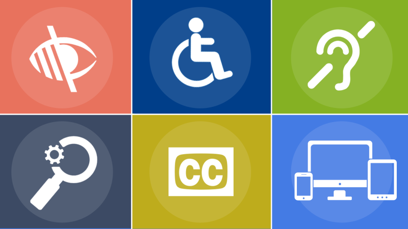 Accessibility logo with 6 images 