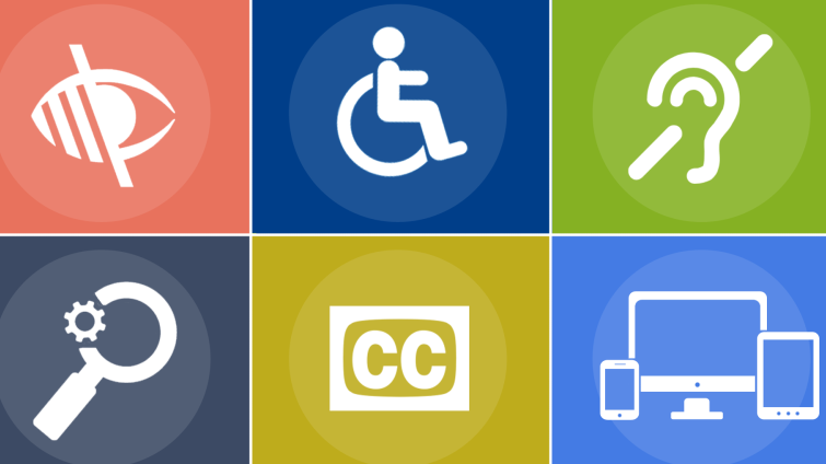 Accessibility logo with 6 images 